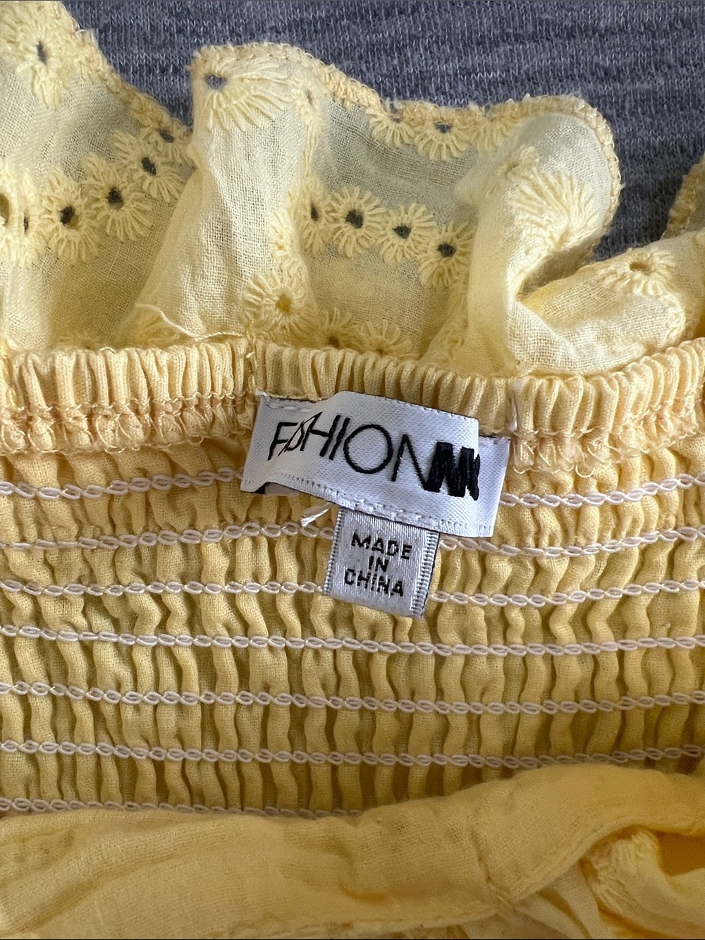 Fashion Nova Yellow Eyelet Ruffle Maxi Dress - Picture 8 of 11